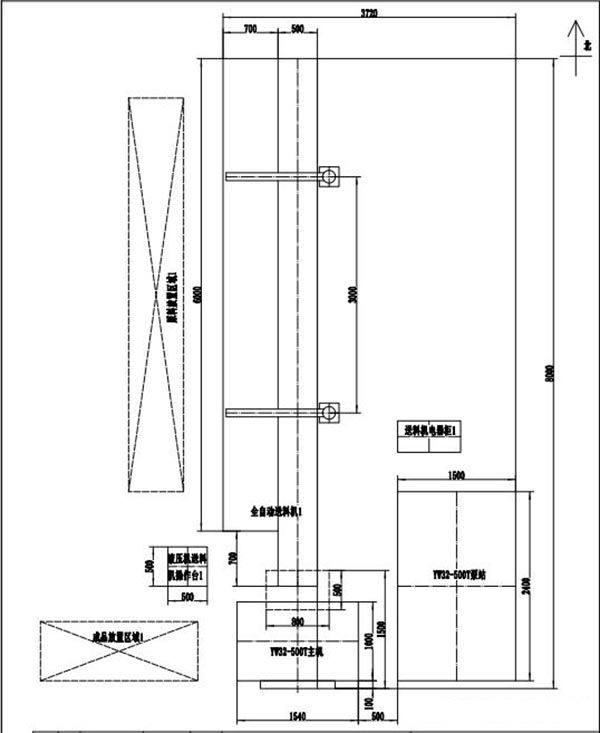 500噸錨桿托盤(pán)生產(chǎn)線(xiàn)安裝布局圖